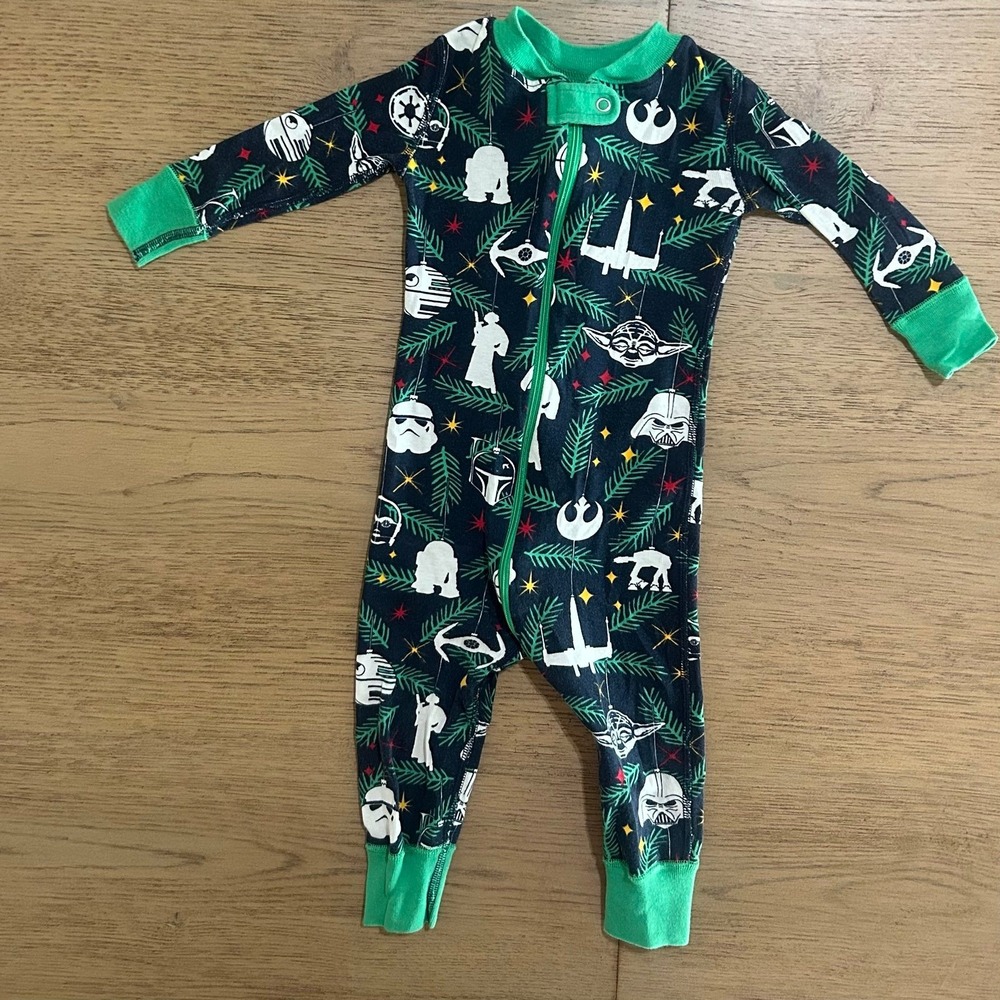 Hanna Andersson Star Wars Christmas Holiday Baby Toddler Zippy 12-18 Months